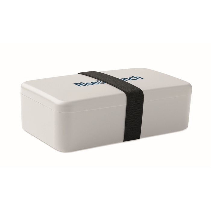 Fiambrera de plástico con banda elástica de cierre 750ml color gris vista principal Fiambrera de plástico con banda elástica de cierre 750ml color gris vista principal