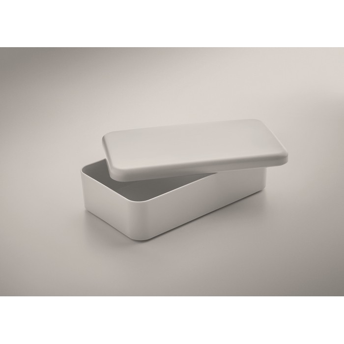 Fiambrera de plástico con banda elástica de cierre 750ml color gris vista fotografía Fiambrera de plástico con banda elástica de cierre 750ml color gris vista fotografía