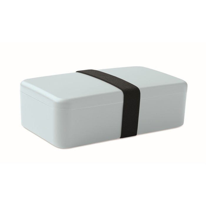 Fiambrera de plástico con banda elástica de cierre 750ml color azul claro octava vista Fiambrera de plástico con banda elástica de cierre 750ml color azul claro octava vista