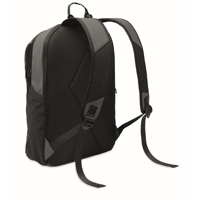 Mochila para portátil con varios bolsillos exteriores 15'' color gris oscuro tercera vista