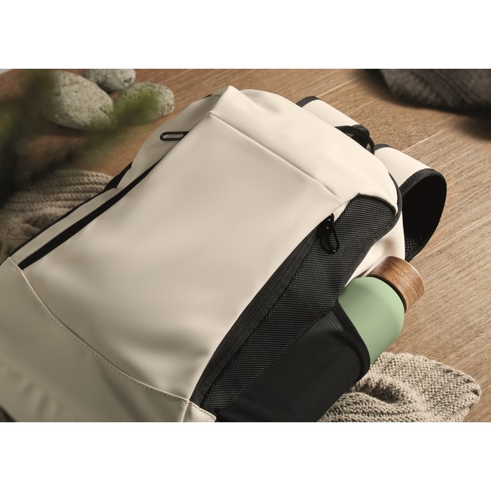 Mochila para portátil con varios bolsillos exteriores 15'' color marfil