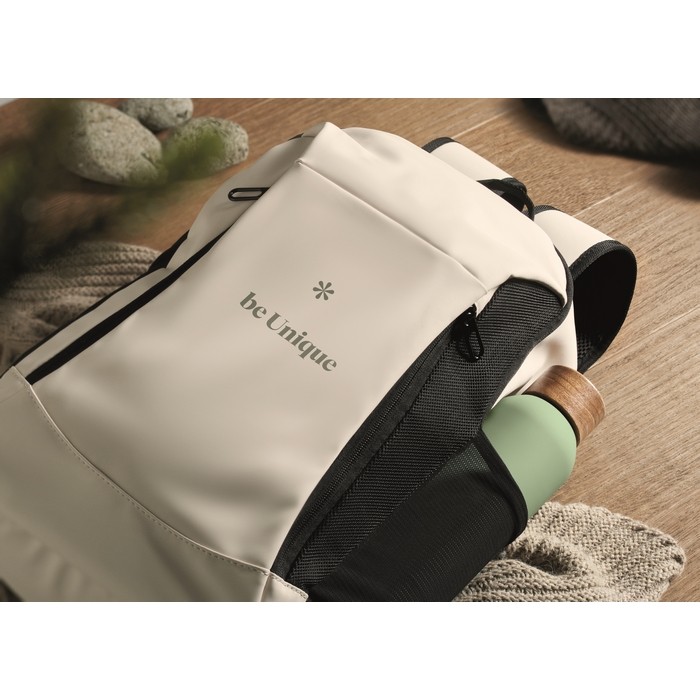 Mochila para portátil con varios bolsillos exteriores 15'' color marfil vista principal