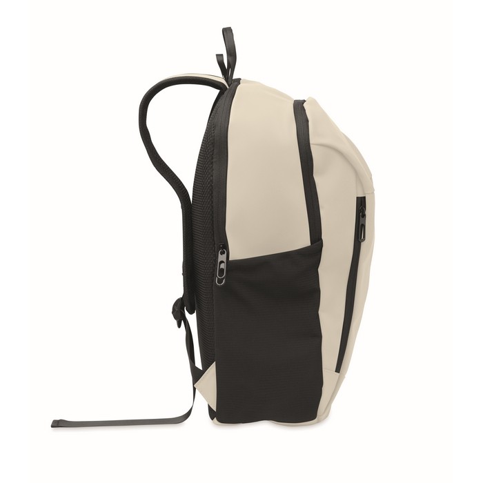 Mochila para portátil con varios bolsillos exteriores 15'' color marfil quinta vista