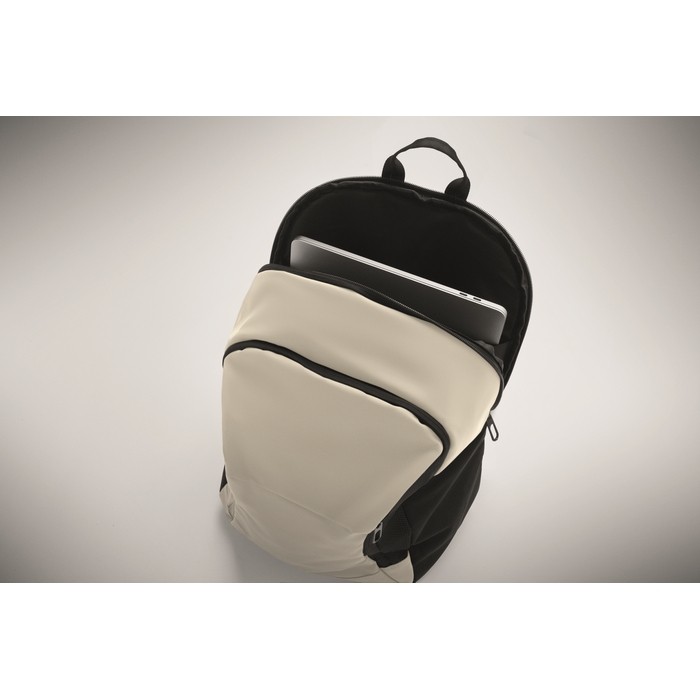 Mochila para portátil con varios bolsillos exteriores 15'' color marfil vista fotografía