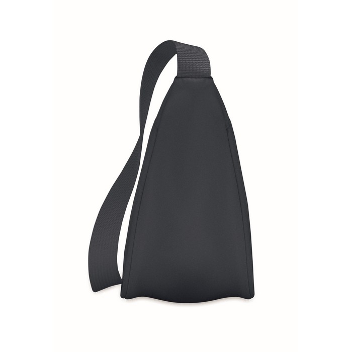 Bolsa bandolera cruzada de RPET con un bolsillo principal color azul tercera vista Bolsa bandolera cruzada de RPET con un bolsillo principal color azul tercera vista