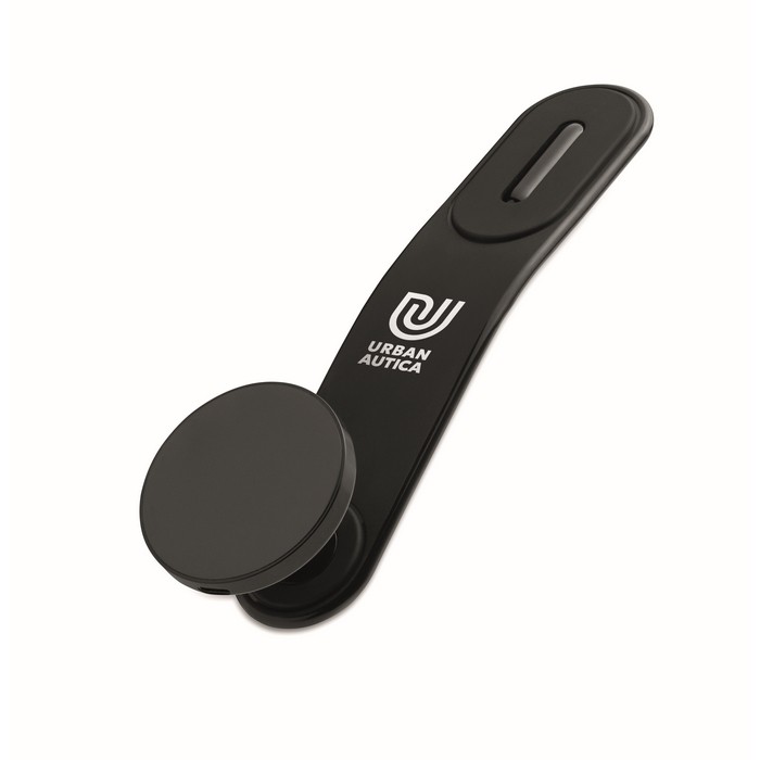 Cargador inalámbrico magnético para coche con anillo magnético color negro vista principal Cargador inalámbrico magnético para coche con anillo magnético color negro vista principal