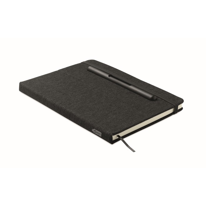 Libreta de tapa dura con función de soporte para móvil A5 papel a rayas color negro Libreta de tapa dura con función de soporte para móvil A5 papel a rayas color negro