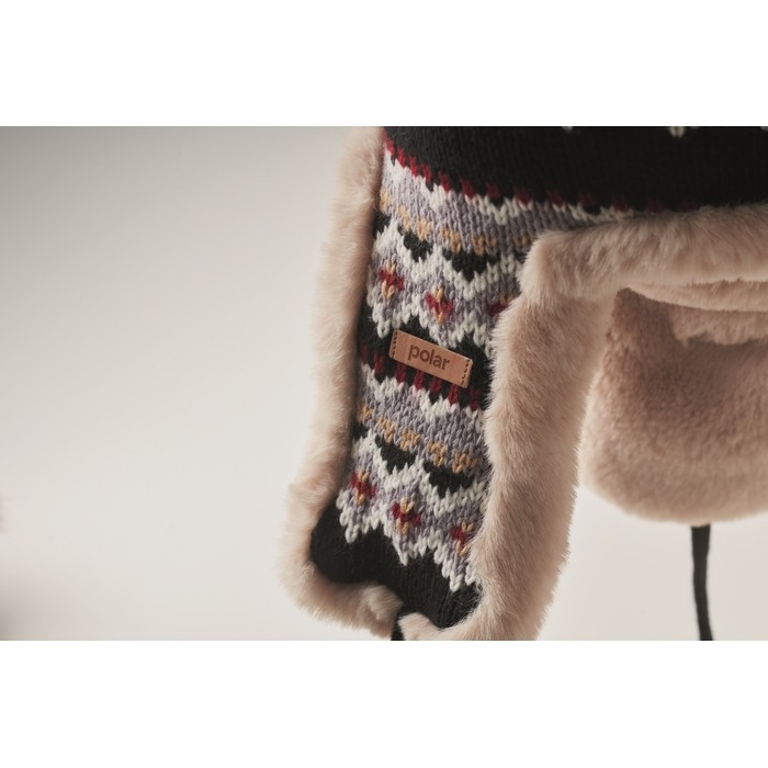 Gorro de forro polar y poliéster con orejeras para adulto color negro vista principal Gorro de forro polar y poliéster con orejeras para adulto color negro vista principal