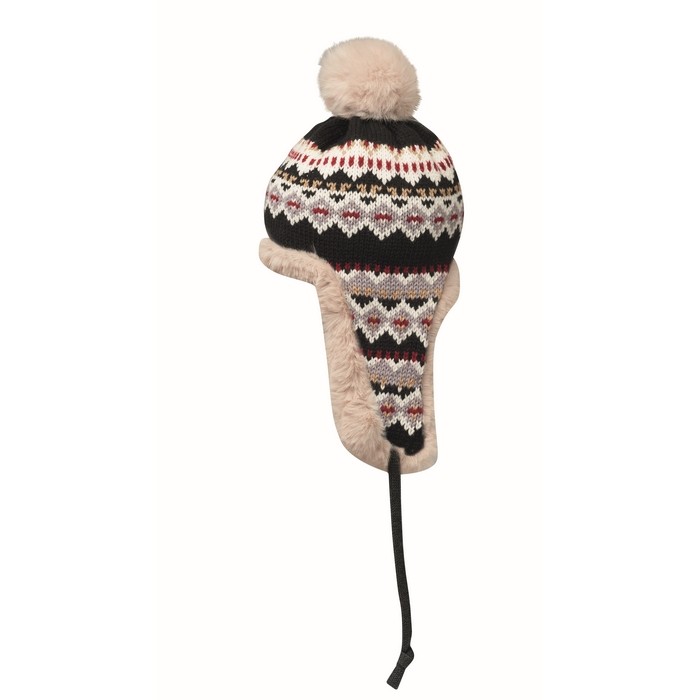 Gorro de forro polar y poliéster con orejeras para adulto color gris segunda vista Gorro de forro polar y poliéster con orejeras para adulto color gris segunda vista