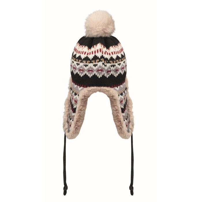 Gorro de forro polar y poliéster con orejeras para adulto color gris tercera vista Gorro de forro polar y poliéster con orejeras para adulto color gris tercera vista