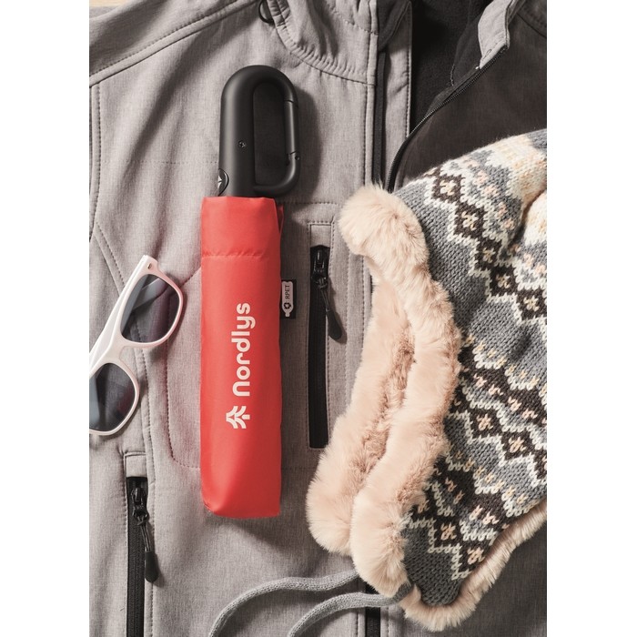 Paraguas antiviento plegable con apertura y cierre automático Ø99 color rojo vista bodegón principal Paraguas antiviento plegable con apertura y cierre automático Ø99 color rojo vista bodegón principal