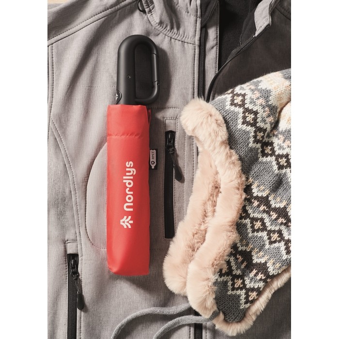 Paraguas antiviento plegable con apertura y cierre automático Ø99 color rojo segunda vista bodegón principal Paraguas antiviento plegable con apertura y cierre automático Ø99 color rojo segunda vista bodegón principal