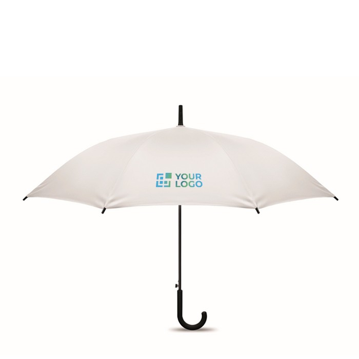 Paraguas antiviento de apertura automática y cierre manual Ø103 color blanco vista de impresión Paraguas antiviento de apertura automática y cierre manual Ø103 color blanco vista de impresión