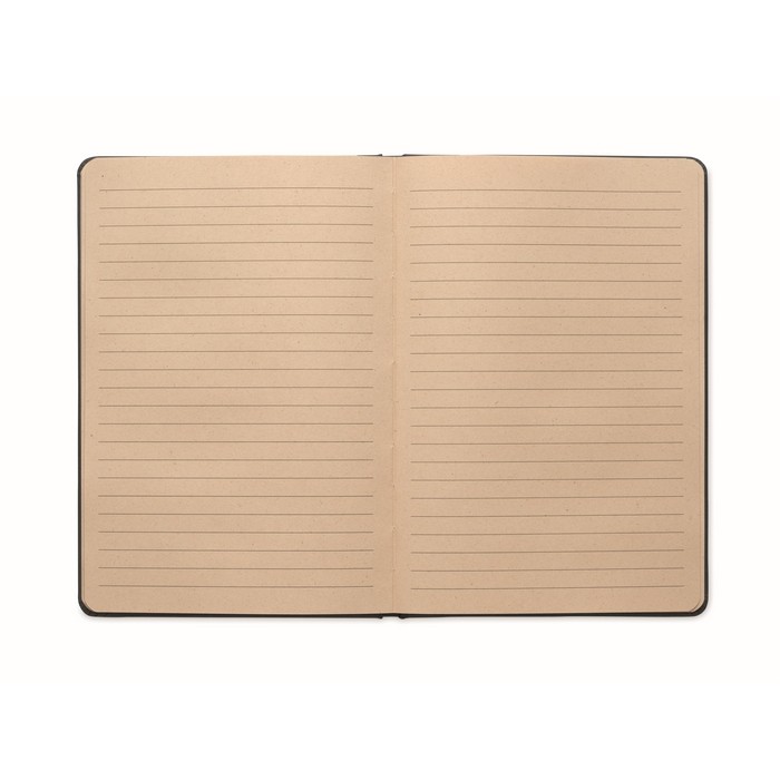 Libreta hecha de caña de azúcar de tapa dura A5 papel a rayas color negro segunda vista Libreta hecha de caña de azúcar de tapa dura A5 papel a rayas color negro segunda vista