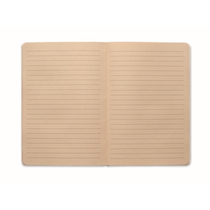 Libreta hecha de caña de azúcar de tapa dura A5 papel a rayas color blanco segunda vista Libreta hecha de caña de azúcar de tapa dura A5 papel a rayas color blanco segunda vista