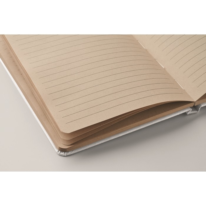 Libreta hecha de caña de azúcar de tapa dura A5 papel a rayas color blanco vista fotografía cuarta vista Libreta hecha de caña de azúcar de tapa dura A5 papel a rayas color blanco vista fotografía cuarta vista
