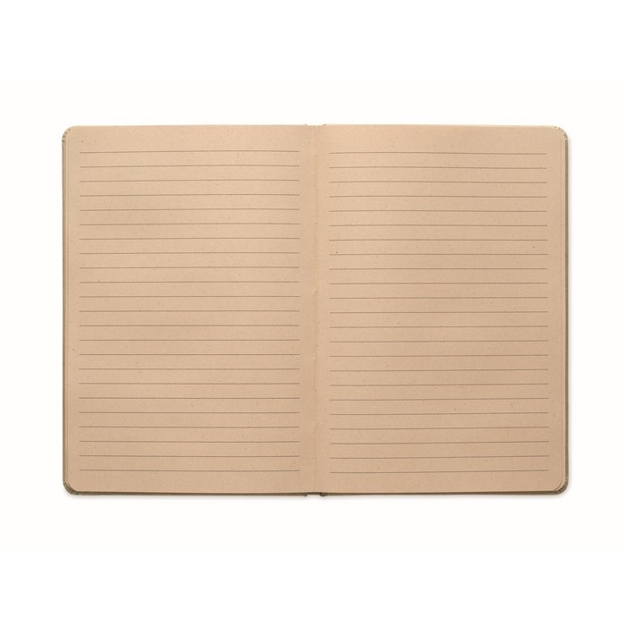 Libreta hecha de caña de azúcar de tapa dura A5 papel a rayas color caqui segunda vista Libreta hecha de caña de azúcar de tapa dura A5 papel a rayas color caqui segunda vista