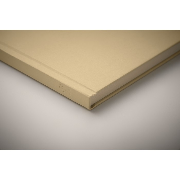 Libreta hecha de caña de azúcar de tapa dura A5 papel a rayas color caqui vista fotografía tercera vista Libreta hecha de caña de azúcar de tapa dura A5 papel a rayas color caqui vista fotografía tercera vista