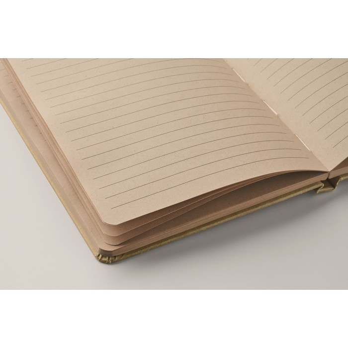 Libreta hecha de caña de azúcar de tapa dura A5 papel a rayas color caqui vista fotografía cuarta vista Libreta hecha de caña de azúcar de tapa dura A5 papel a rayas color caqui vista fotografía cuarta vista
