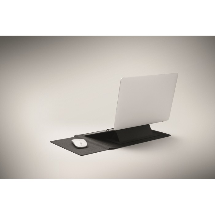 Funda para portátil multiusos con soporte y alfombrilla de ratón 16'' color negro vista fotografía quinta vista