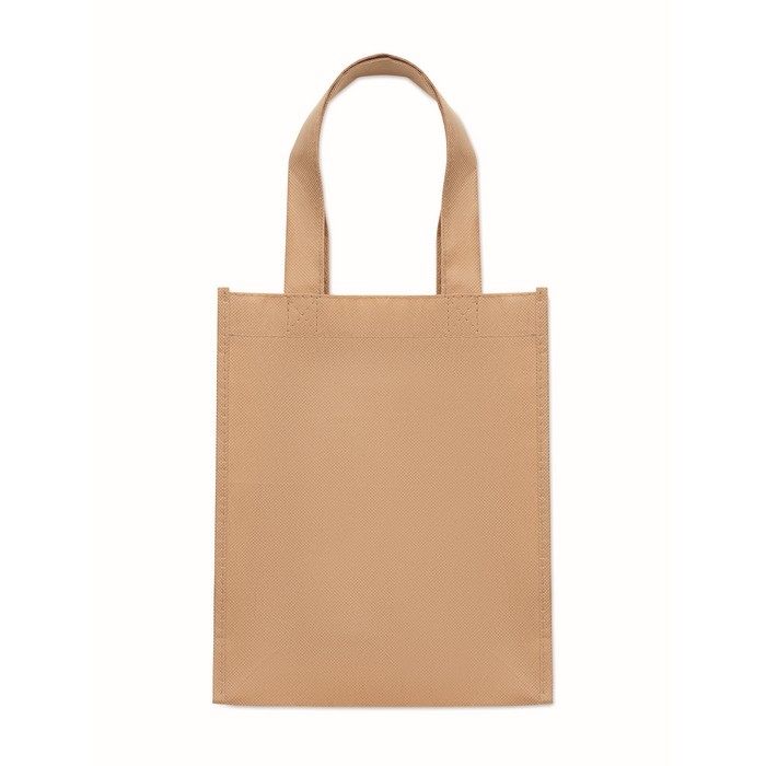 Bolsa pequeña de RPET de varios colores con fuelle inferior 80 g/m2 color marfil segunda vista Bolsa pequeña de RPET de varios colores con fuelle inferior 80 g/m2 color marfil segunda vista