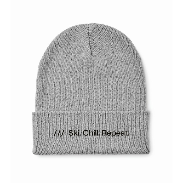 Clásico gorro de poliéster con dobladillo en talla única color gris vista principal Clásico gorro de poliéster con dobladillo en talla única color gris vista principal