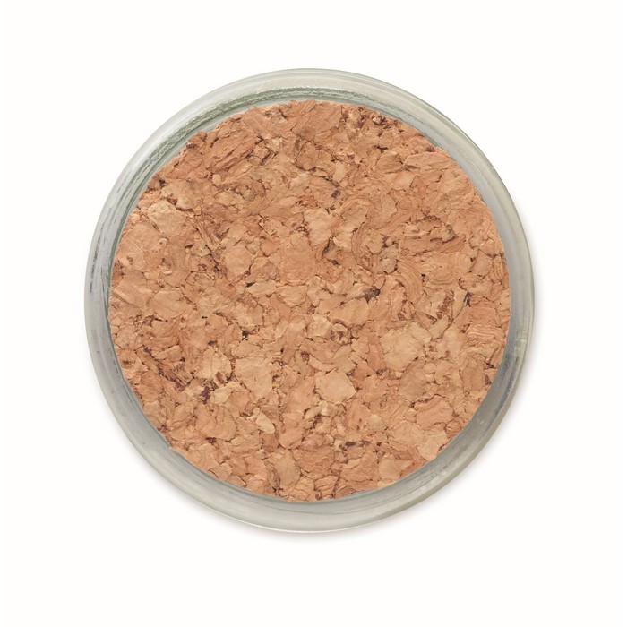 Vela de cera vegetal con aroma a vainilla y tapa de corcho color beige quinta vista Vela de cera vegetal con aroma a vainilla y tapa de corcho color beige quinta vista