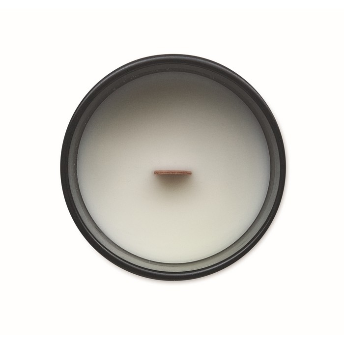 Vela con aroma a vainilla de cera vegetal y mecha de madera color negro quinta vista Vela con aroma a vainilla de cera vegetal y mecha de madera color negro quinta vista
