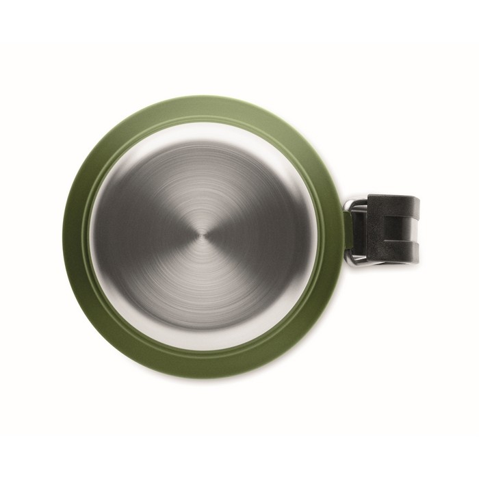 Termo de acero inoxidable reciclado con 1 vaso y asa lateral 1L color verde oscuro octava vista