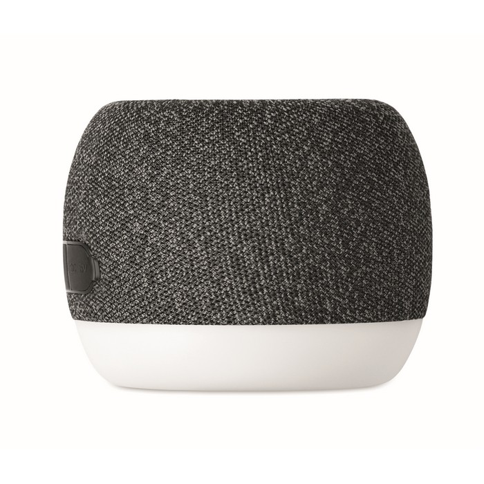 Pequeño altavoz inalámbrico de RPET y detalle de bambú negro color negro novena vista Pequeño altavoz inalámbrico de RPET y detalle de bambú negro color negro novena vista