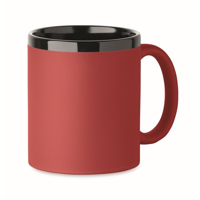 Taza de cerámica con revestimiento de tacto suave de colores 300ml color rojo Taza de cerámica con revestimiento de tacto suave de colores 300ml color rojo