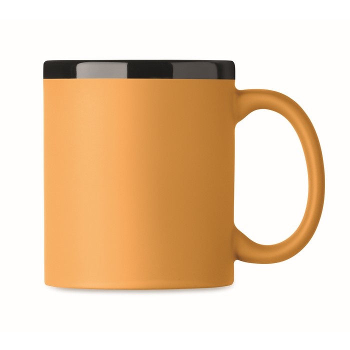 Taza de cerámica con revestimiento de tacto suave de colores 300ml color amarillo segunda vista Taza de cerámica con revestimiento de tacto suave de colores 300ml color amarillo segunda vista