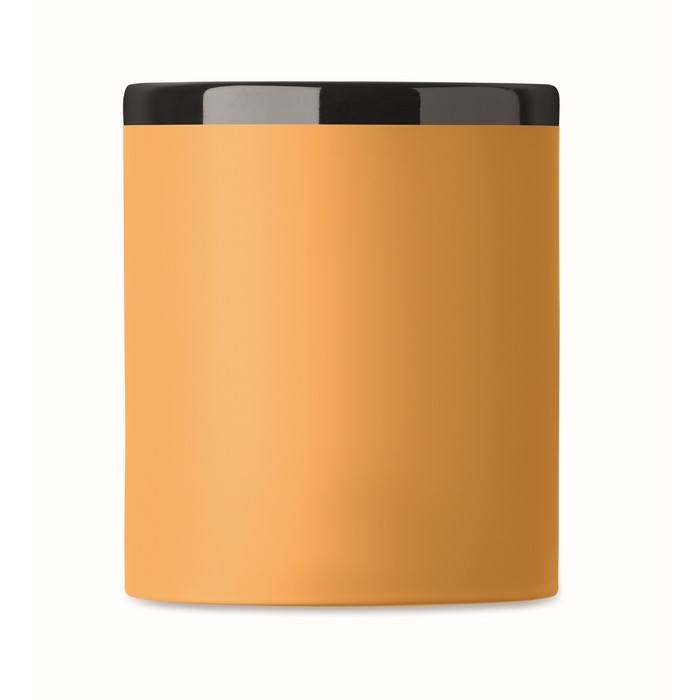 Taza de cerámica con revestimiento de tacto suave de colores 300ml color amarillo tercera vista Taza de cerámica con revestimiento de tacto suave de colores 300ml color amarillo tercera vista