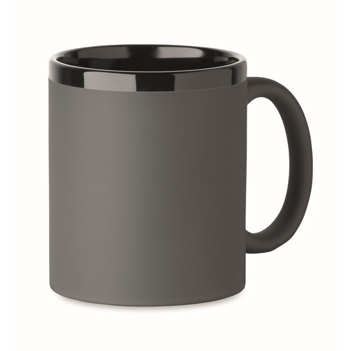 Taza de cerámica con revestimiento de tacto suave de colores 300ml color gris oscuro Taza de cerámica con revestimiento de tacto suave de colores 300ml color gris oscuro