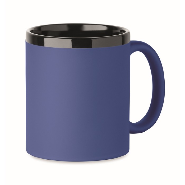 Taza de cerámica con revestimiento de tacto suave de colores 300ml color azul real Taza de cerámica con revestimiento de tacto suave de colores 300ml color azul real