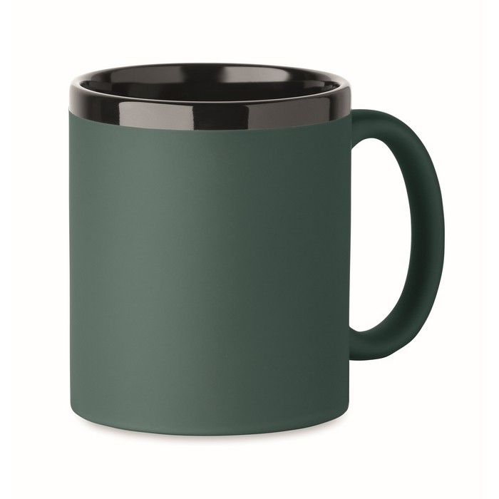 Taza de cerámica con revestimiento de tacto suave de colores 300ml color verde oscuro Taza de cerámica con revestimiento de tacto suave de colores 300ml color verde oscuro