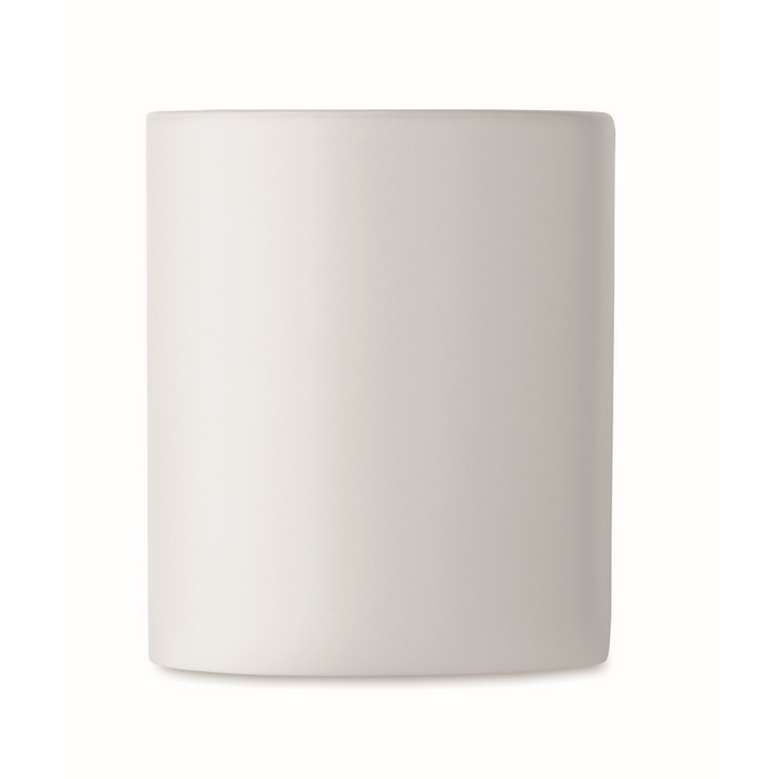 Taza de cerámica con original asa recta de madera 320ml color blanco quinta vista Taza de cerámica con original asa recta de madera 320ml color blanco quinta vista