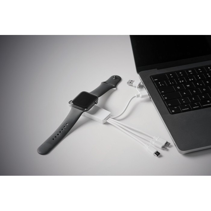 Llavero con distintos cables de carga con distintas salidas color blanco segunda vista fotografía Llavero con distintos cables de carga con distintas salidas color blanco segunda vista fotografía