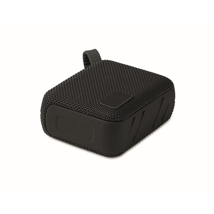 Pequeño altavoz inalámbrico con asa a juego para transporte color negro segunda vista Pequeño altavoz inalámbrico con asa a juego para transporte color negro segunda vista