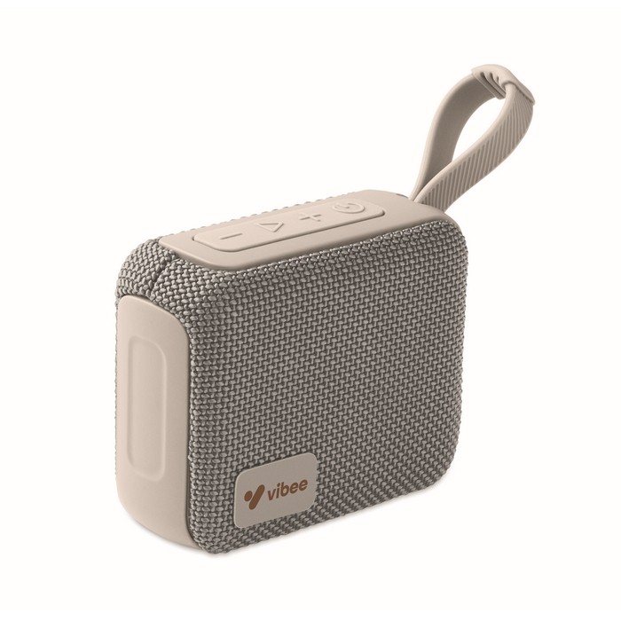 Pequeño altavoz inalámbrico con asa a juego para transporte color gris vista principal Pequeño altavoz inalámbrico con asa a juego para transporte color gris vista principal