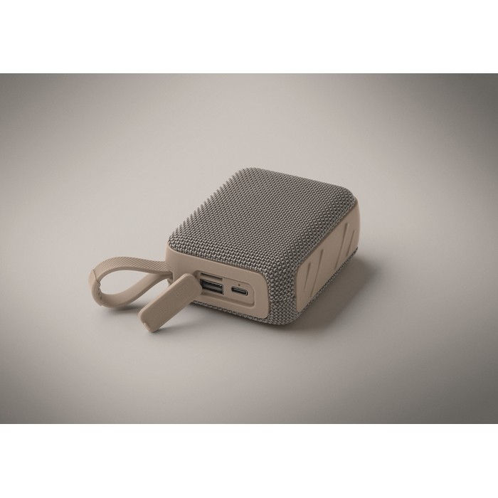 Pequeño altavoz inalámbrico con asa a juego para transporte color gris vista fotografía sexta vista Pequeño altavoz inalámbrico con asa a juego para transporte color gris vista fotografía sexta vista