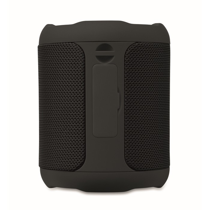 Pequeño altavoz inalámbrico de tejido RPET de 3hs de reproducción color negro septima vista Pequeño altavoz inalámbrico de tejido RPET de 3hs de reproducción color negro septima vista