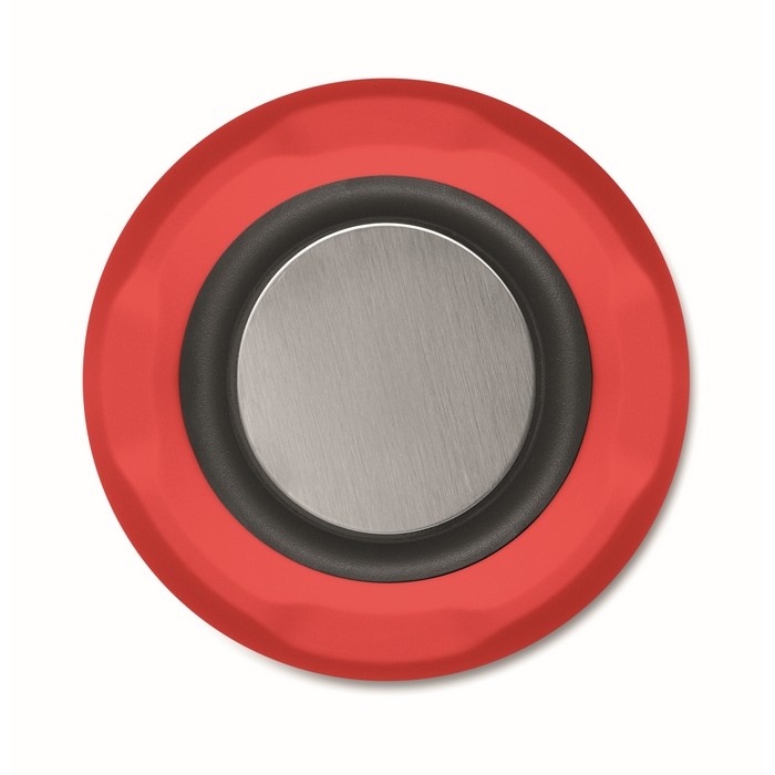 Pequeño altavoz inalámbrico de tejido RPET de 3hs de reproducción color rojo octava vista Pequeño altavoz inalámbrico de tejido RPET de 3hs de reproducción color rojo octava vista