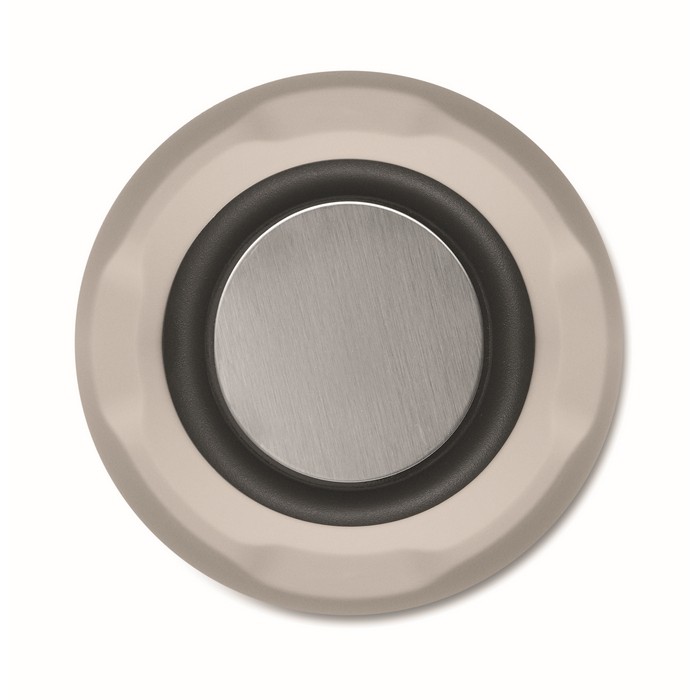 Pequeño altavoz inalámbrico de tejido RPET de 3hs de reproducción color gris octava vista Pequeño altavoz inalámbrico de tejido RPET de 3hs de reproducción color gris octava vista