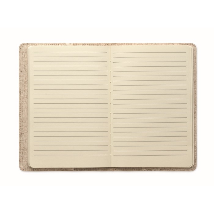 Libreta con detalles de corcho y algodón y cargador inalámbrico A5 color beige quinta vista