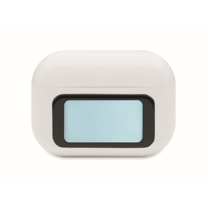 Auriculares inalámbricos con estuche de pantalla táctil color blanco novena vista Auriculares inalámbricos con estuche de pantalla táctil color blanco novena vista