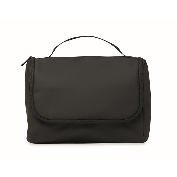 Neceser organizador de un compartimiento con gancho para colgar color negro sexta vista Neceser organizador de un compartimiento con gancho para colgar color negro sexta vista