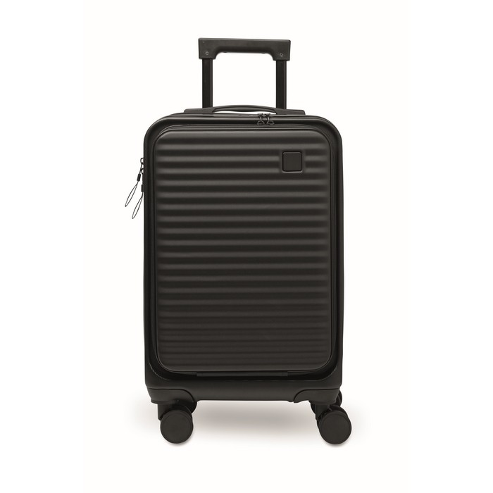 Trolley rígido con compartimientos para documentos y portátil 20'' color negro tercera vista Trolley rígido con compartimientos para documentos y portátil 20'' color negro tercera vista