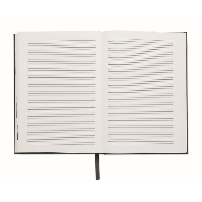 Libreta con agenda perpetuo de vista diaria con marca página a juego A5 color negro septima vista Libreta con agenda perpetuo de vista diaria con marca página a juego A5 color negro septima vista