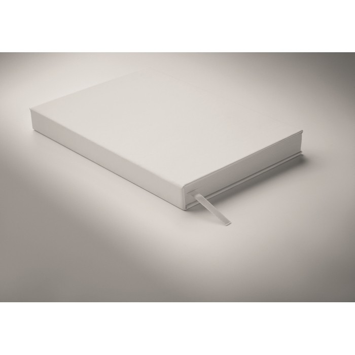 Libreta con agenda perpetuo de vista diaria con marca página a juego A5 color blanco vista fotografía tercera vista Libreta con agenda perpetuo de vista diaria con marca página a juego A5 color blanco vista fotografía tercera vista